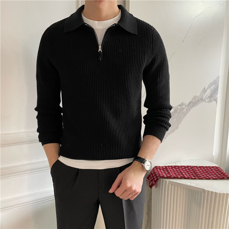 GONGJU Pullover mit Reißverschluss