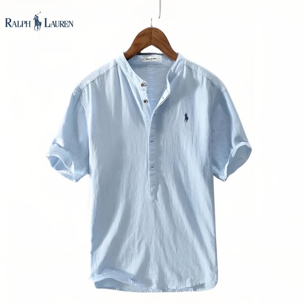 RL Herren-Leinen-Henley-Shirt