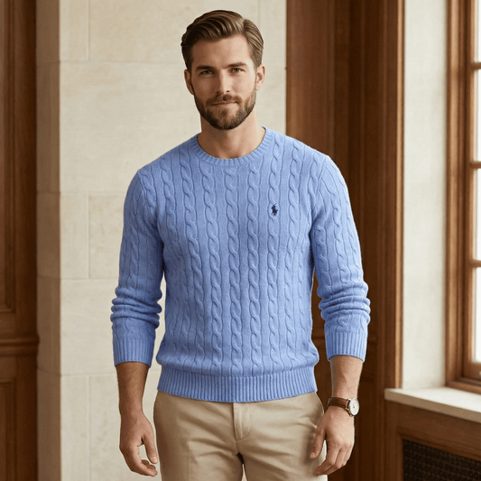 RL Harbour Zopfmuster-Merino-Pullover